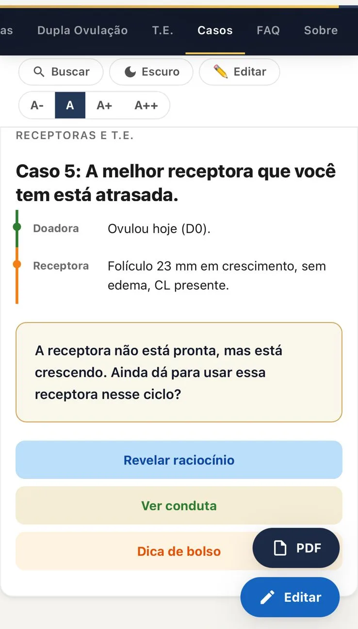 Caso clínico comentado no app